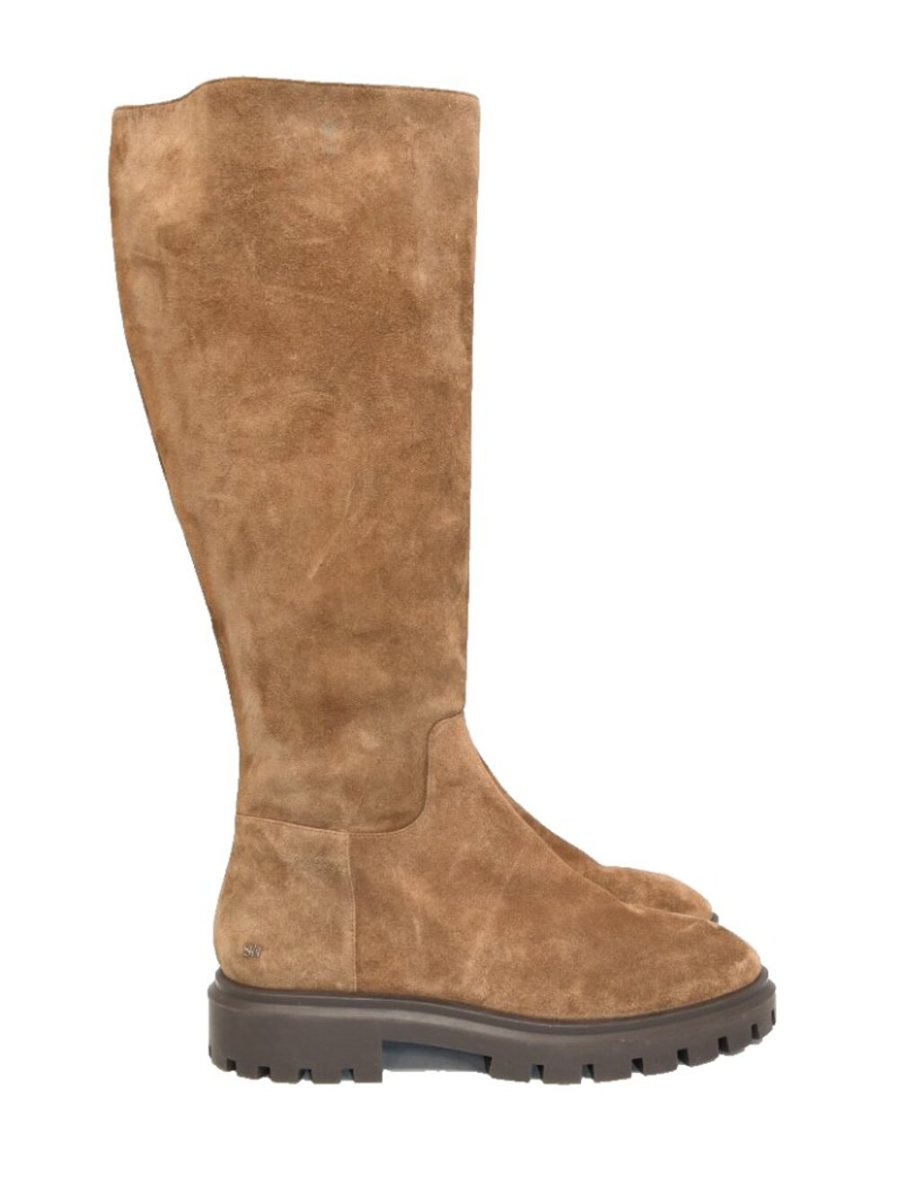 $900 STUART WEITZMAN ULTRA LUG SOLE SW LOGO BOOT SUEDE BROWN 11 (PD16)